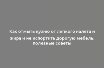 Как отмыть кухню от липкого налёта и жира и не испортить дорогую мебель: полезные советы