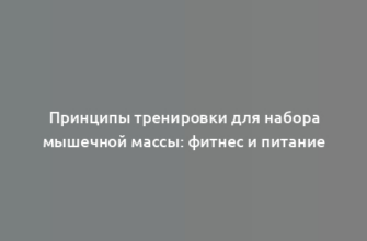 Принципы тренировки для набора мышечной массы: фитнес и питание