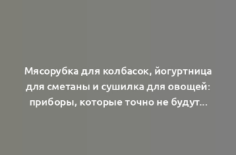 Мясорубка для колбасок, йогуртница для сметаны и сушилка для овощей: приборы, которые точно не будут пылиться без дела на кухне