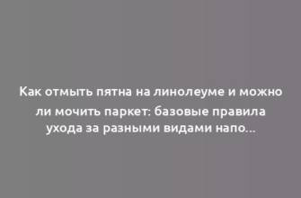 Как отмыть пятна на линолеуме и можно ли мочить паркет: базовые правила ухода за разными видами напольных покрытий