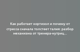 Как работает кортизол и почему от стресса сначала толстеет талия: разбор механизма от тренера-нутрициолога