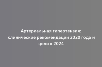 Артериальная гипертензия: клинические рекомендации 2020 года и цели к 2024